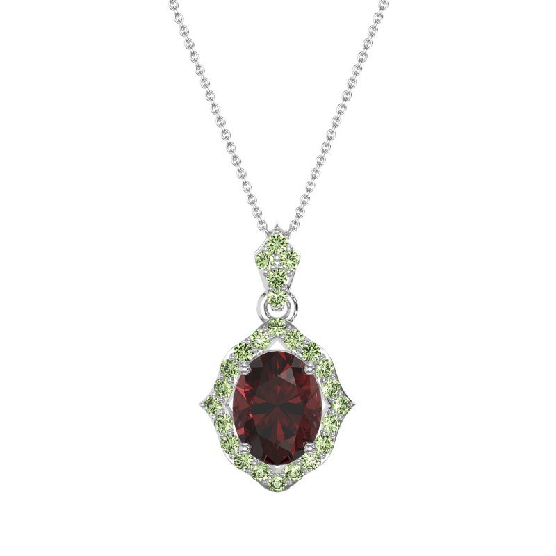 Antique Halo Oval Necklace