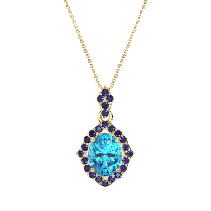 Antique Halo Oval Necklace