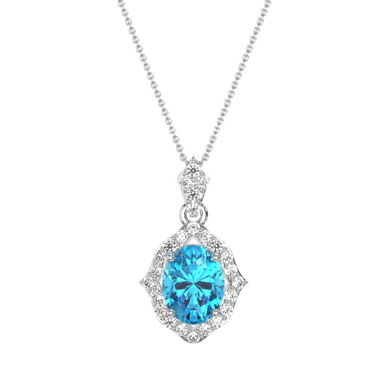 Antique Halo Oval Necklace