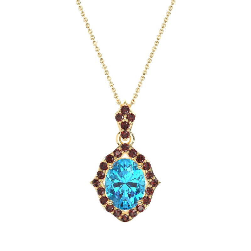 Antique Halo Oval Necklace