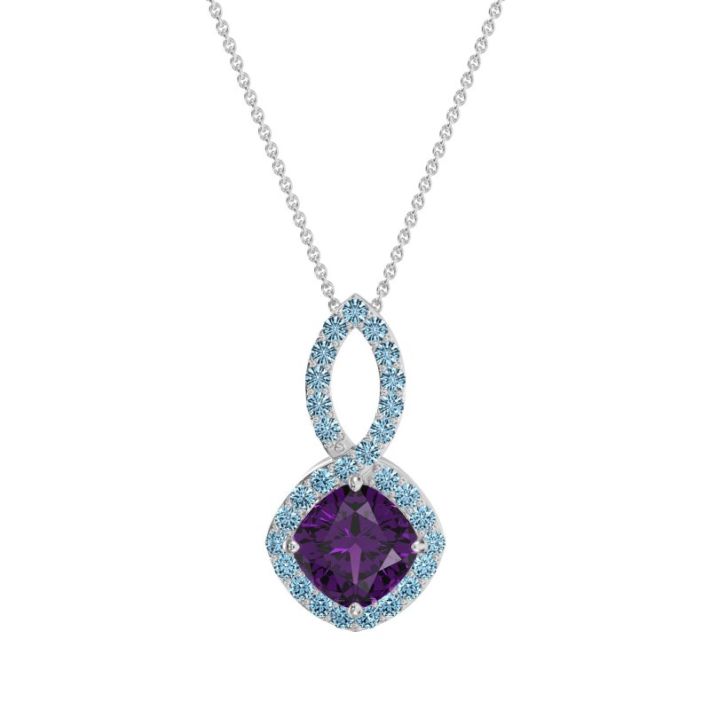 Cushion Halo Modern Necklace