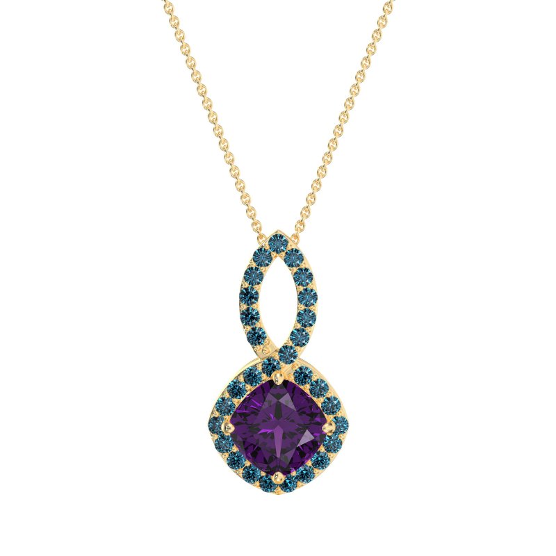 Cushion Halo Modern Necklace