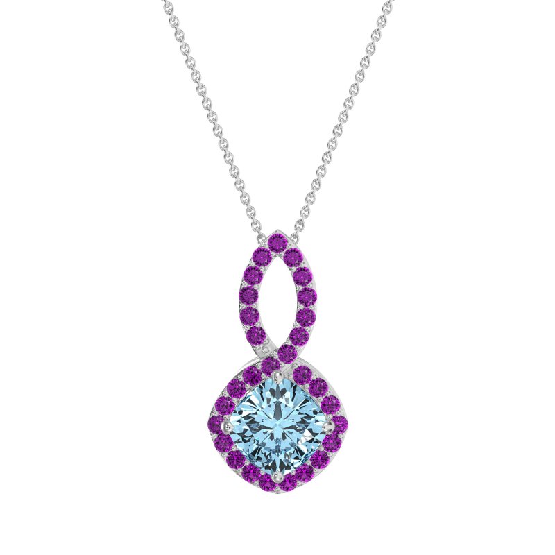 Cushion Halo Modern Necklace