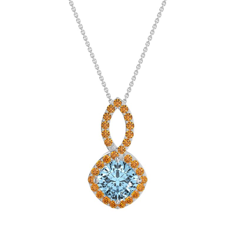 Cushion Halo Modern Necklace