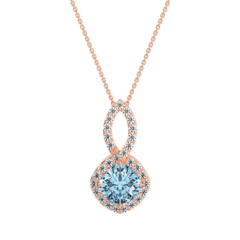 Cushion Halo Modern Necklace