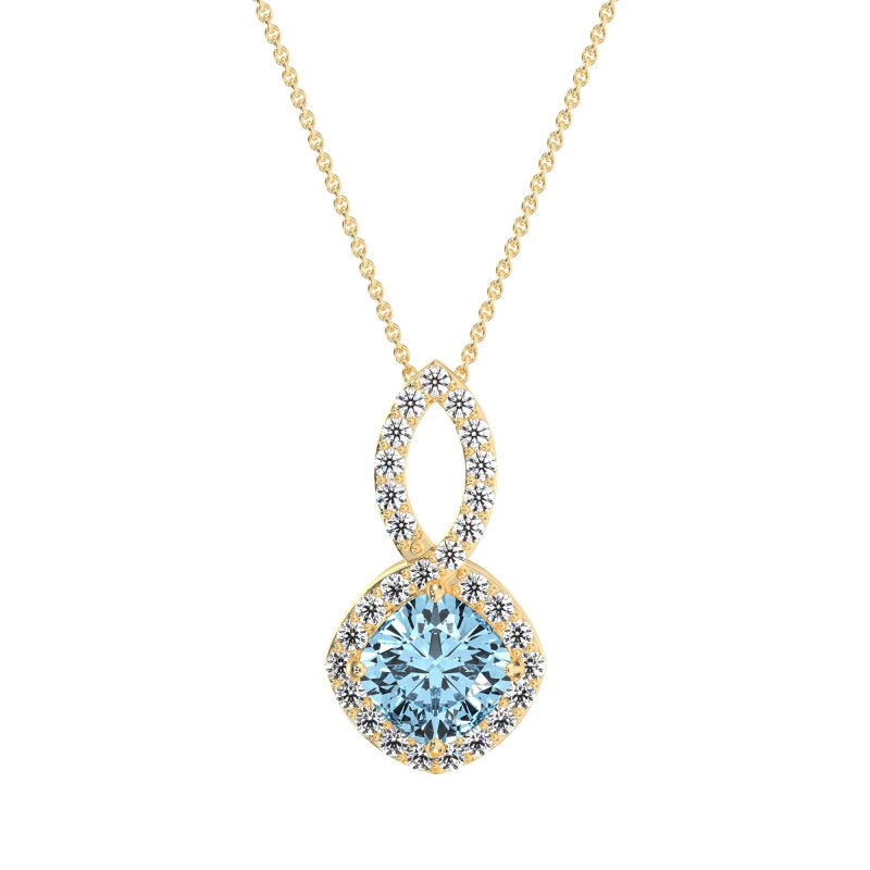 Cushion Halo Modern Necklace