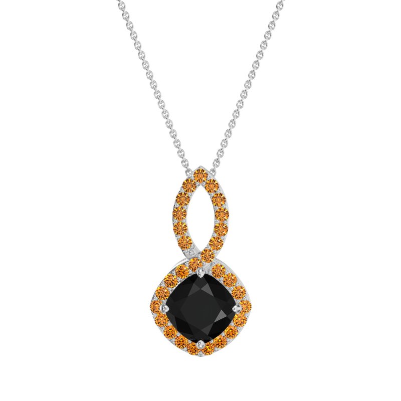 Cushion Halo Modern Necklace