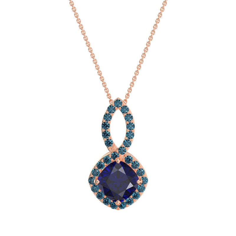 Cushion Halo Modern Necklace