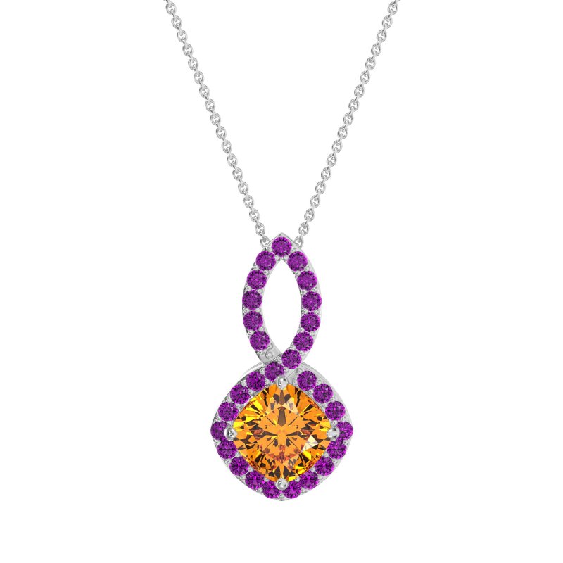 Cushion Halo Modern Necklace