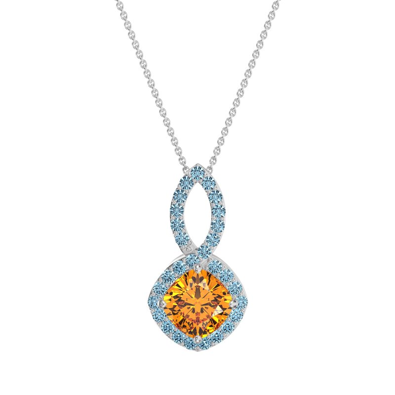 Cushion Halo Modern Necklace