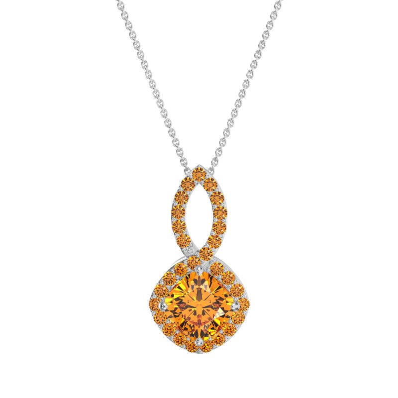Cushion Halo Modern Necklace