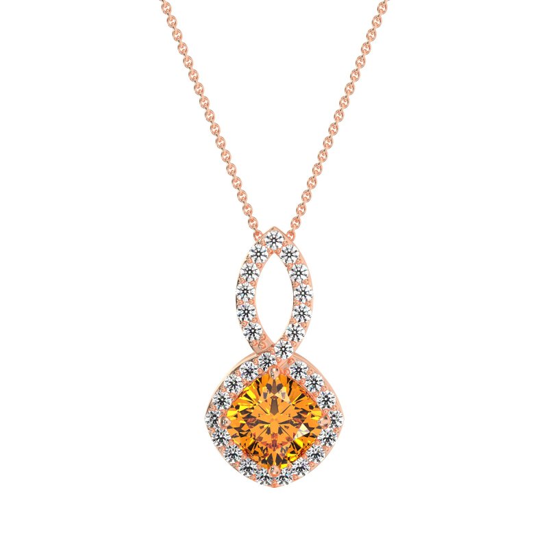 Cushion Halo Modern Necklace