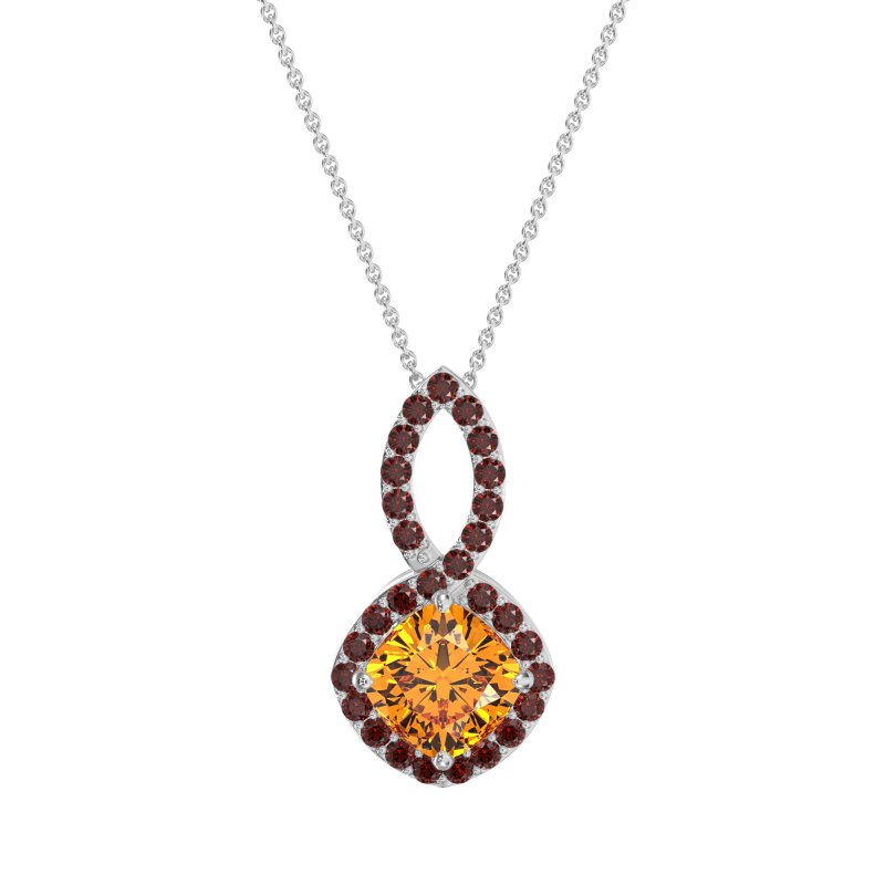 Cushion Halo Modern Necklace