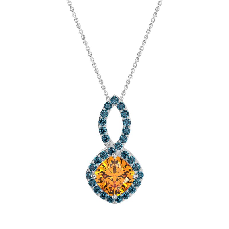 Cushion Halo Modern Necklace