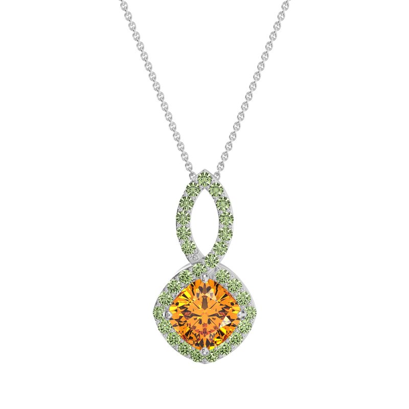 Cushion Halo Modern Necklace