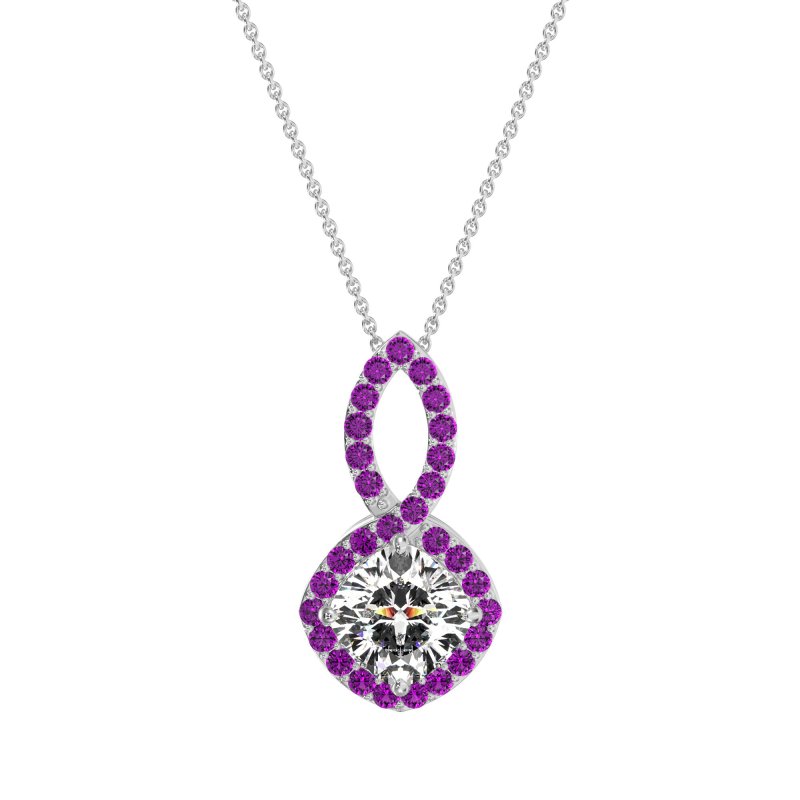 Cushion Halo Modern Necklace
