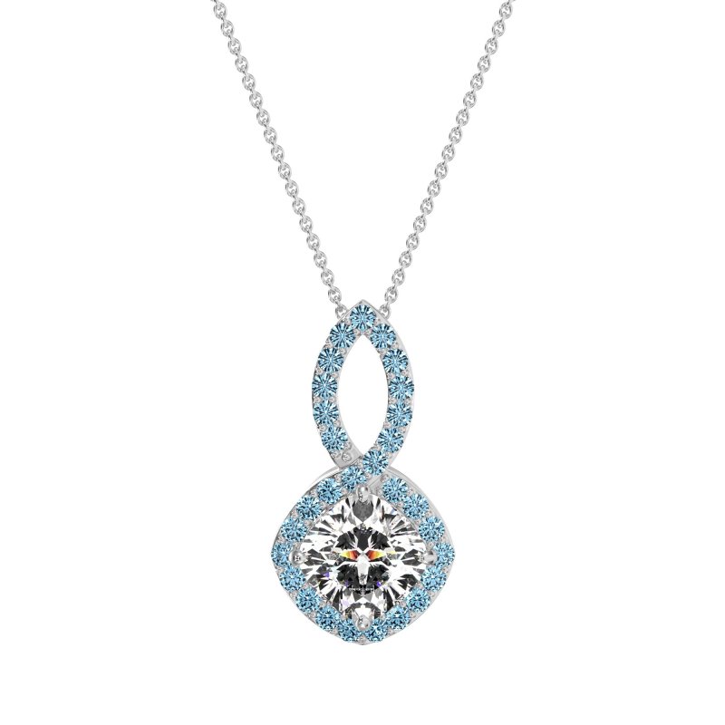 Cushion Halo Modern Necklace