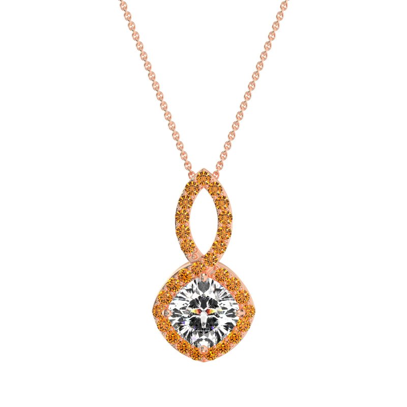 Cushion Halo Modern Necklace