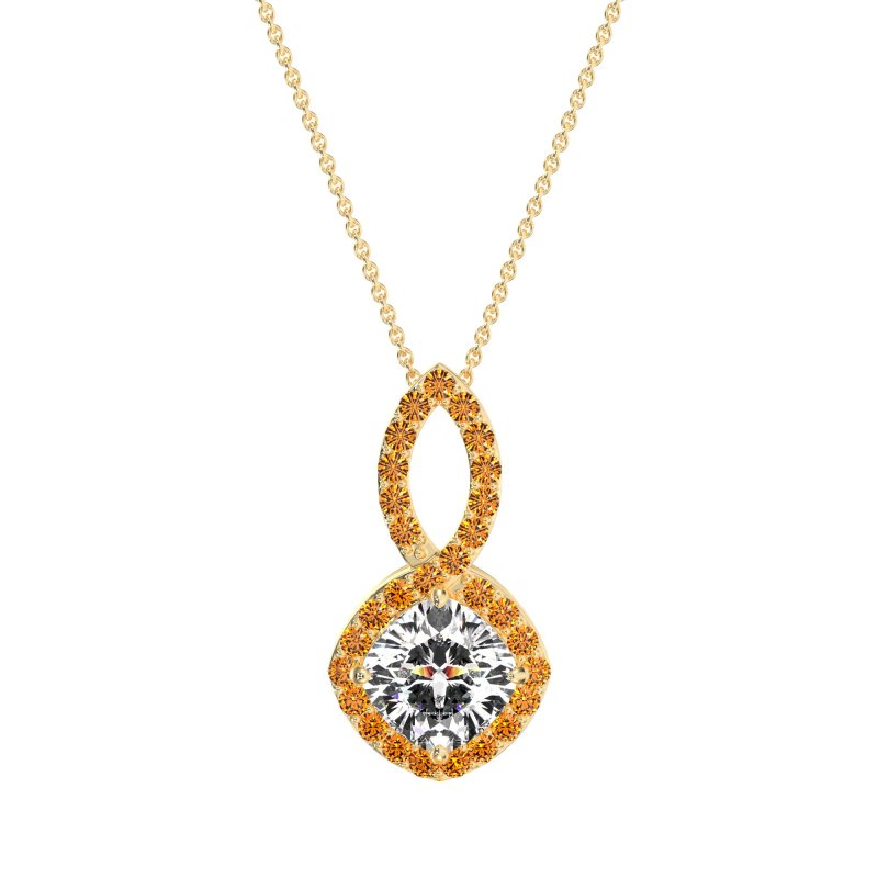 Cushion Halo Modern Necklace