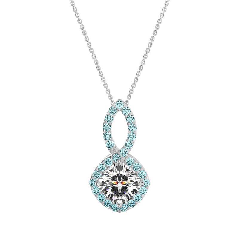 Cushion Halo Modern Necklace