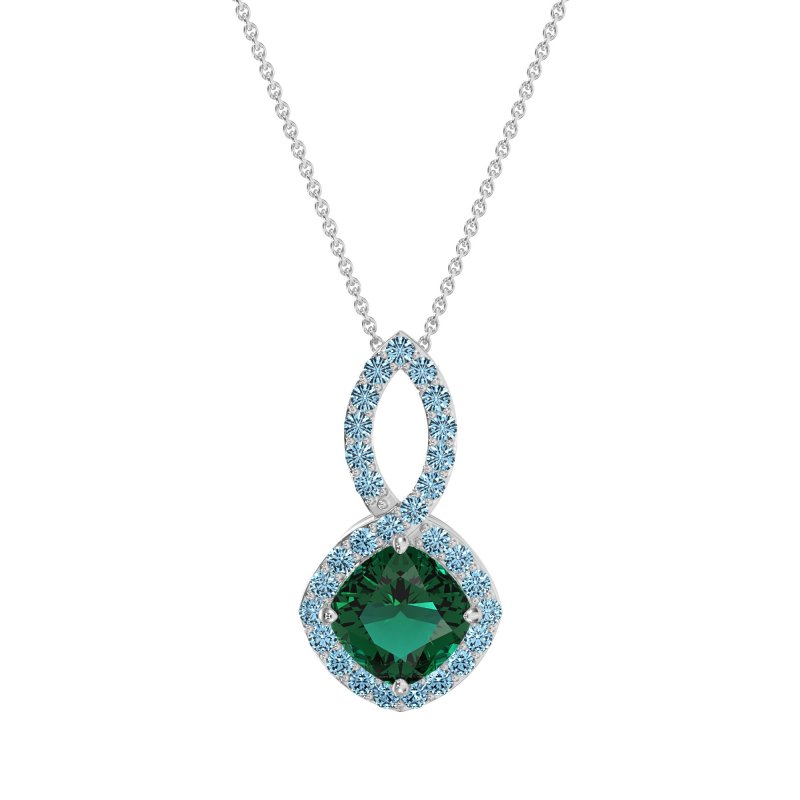 Cushion Halo Modern Necklace