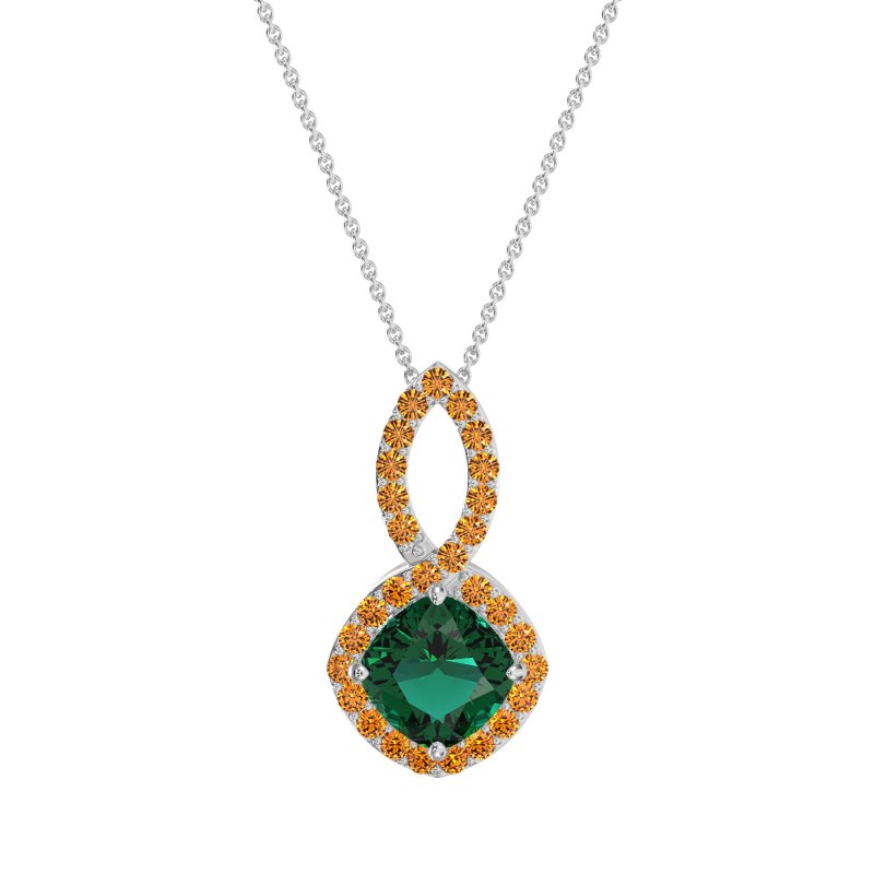 Cushion Halo Modern Necklace