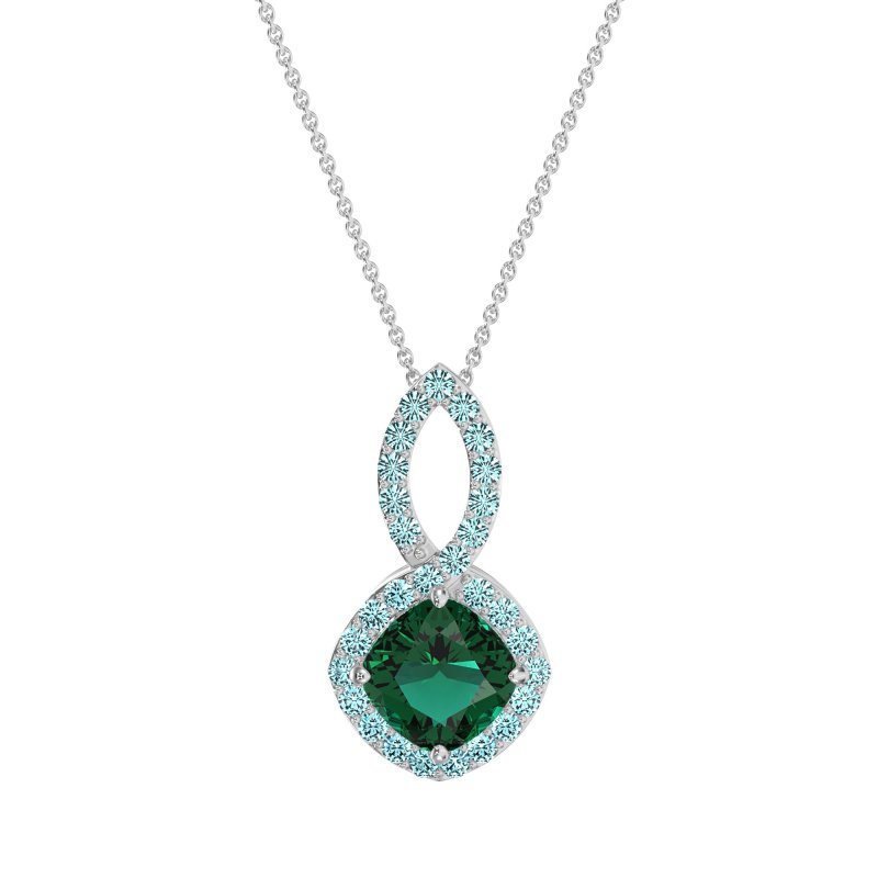 Cushion Halo Modern Necklace