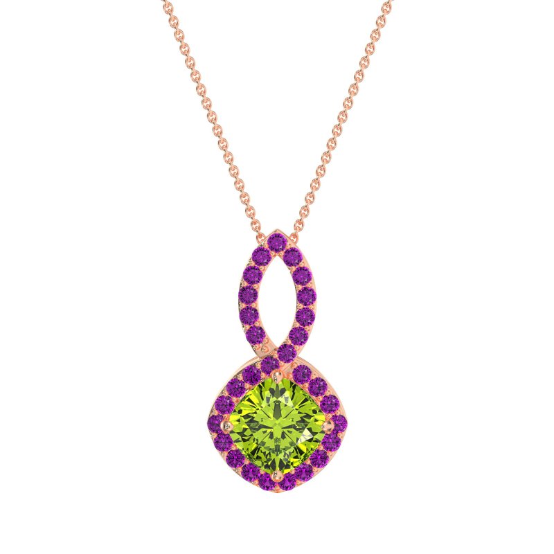 Cushion Halo Modern Necklace