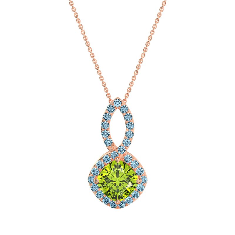 Cushion Halo Modern Necklace
