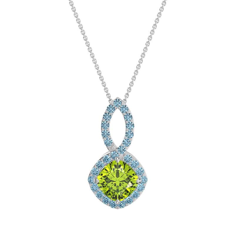 Cushion Halo Modern Necklace
