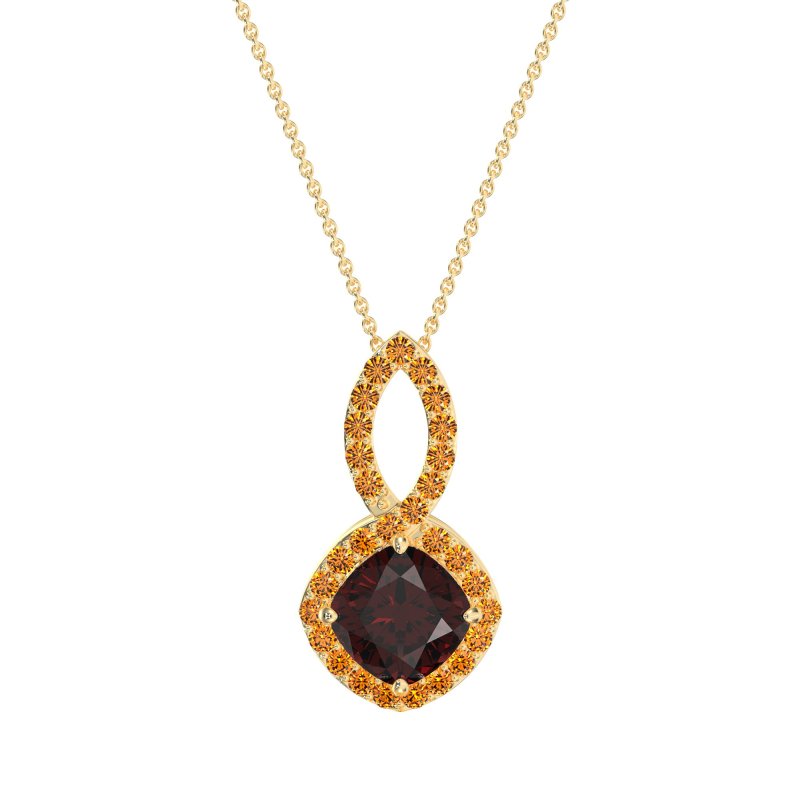 Cushion Halo Modern Necklace