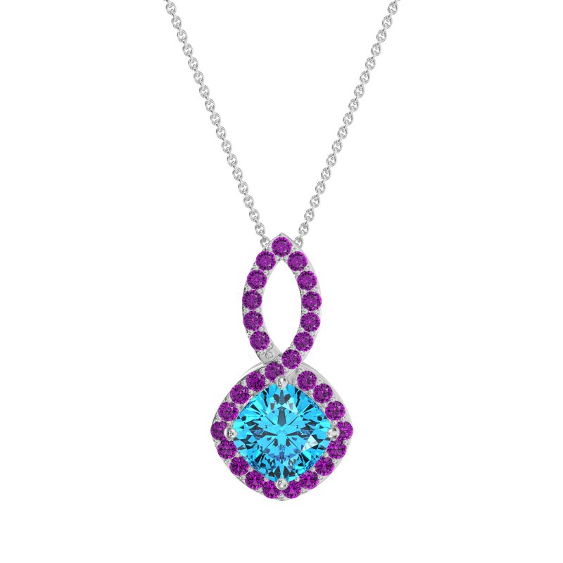 Cushion Halo Modern Necklace