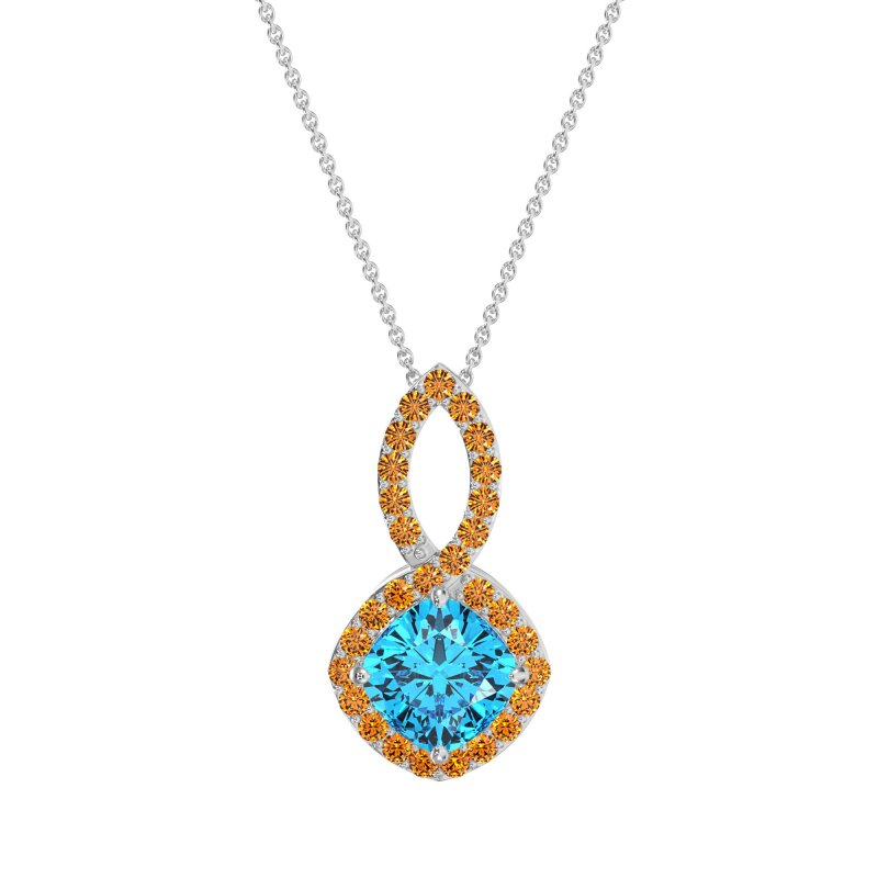 Cushion Halo Modern Necklace