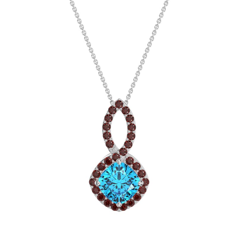 Cushion Halo Modern Necklace