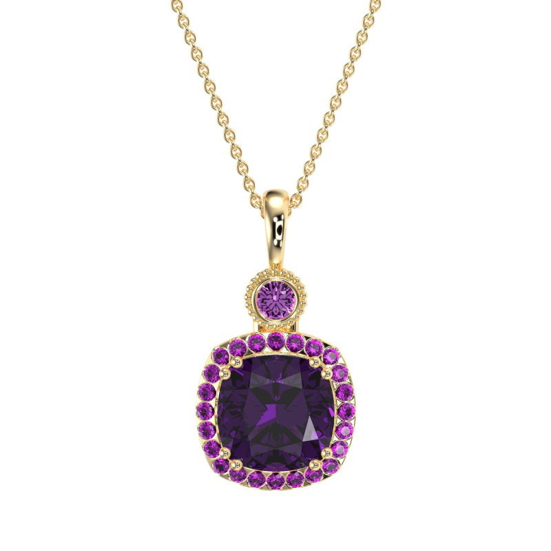 Halo Cushion Third Eye Necklace