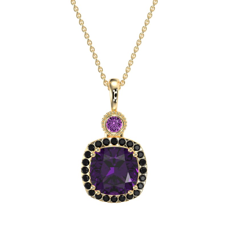 Halo Cushion Third Eye Necklace