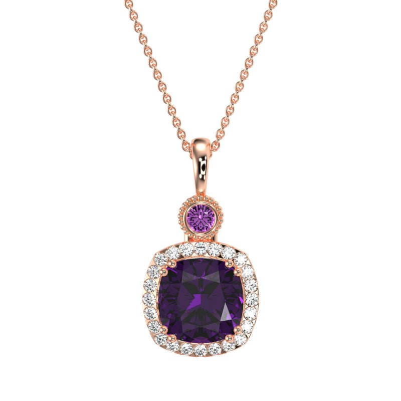 Halo Cushion Third Eye Necklace