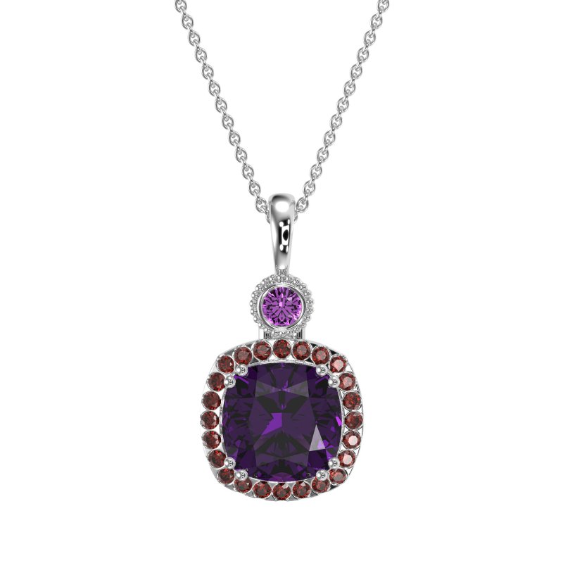 Halo Cushion Third Eye Necklace