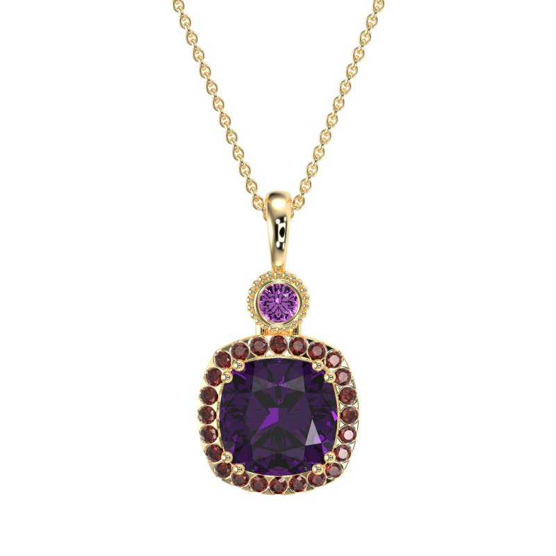 Halo Cushion Third Eye Necklace