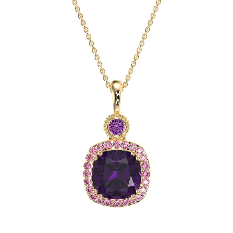 Halo Cushion Third Eye Necklace
