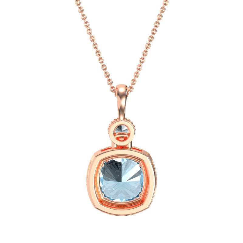 Halo Cushion Third Eye Necklace