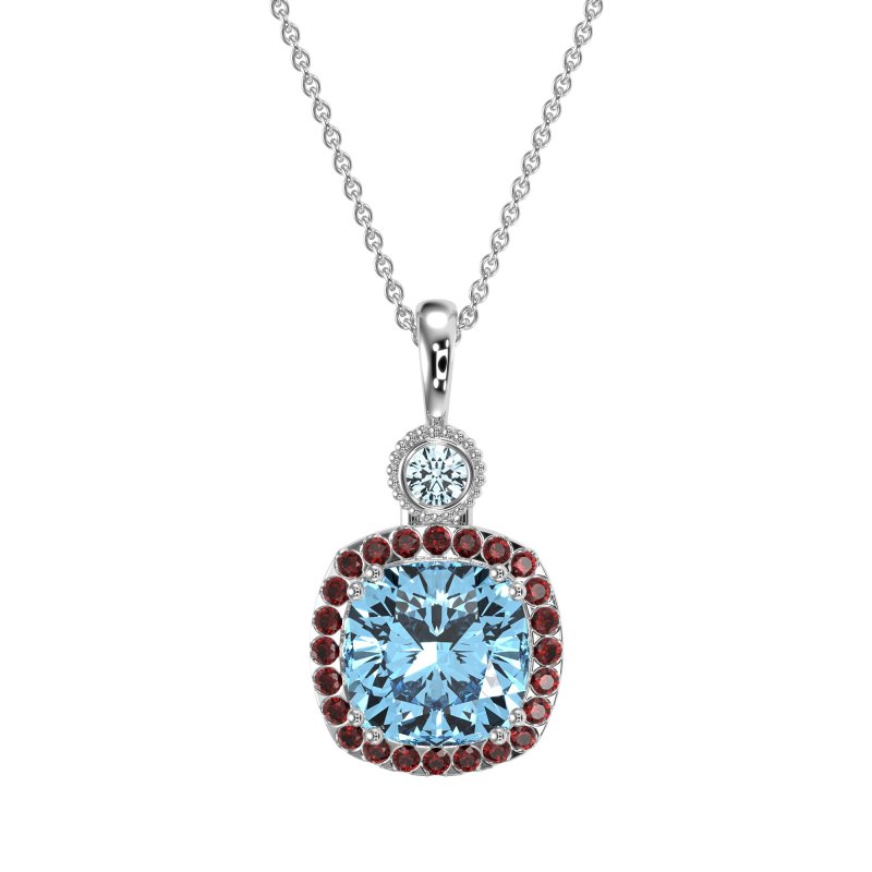 Halo Cushion Third Eye Necklace