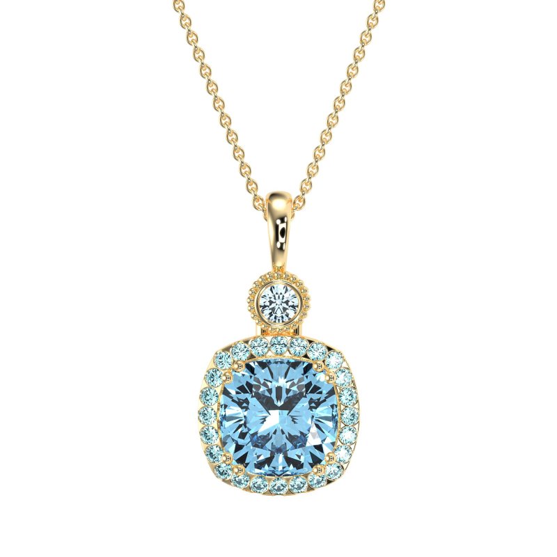 Halo Cushion Third Eye Necklace