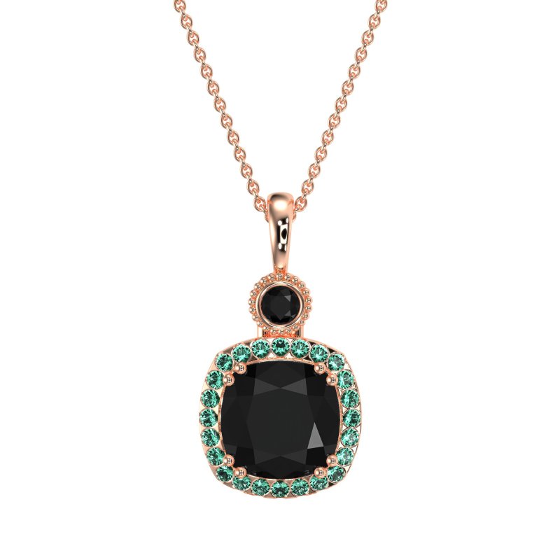 Halo Cushion Third Eye Necklace