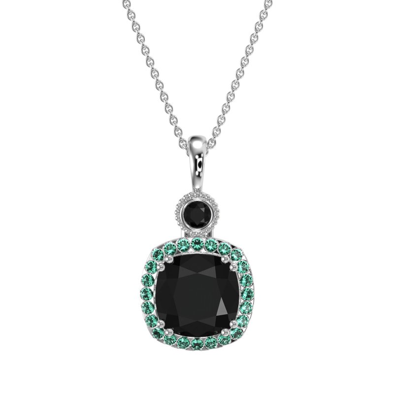 Halo Cushion Third Eye Necklace