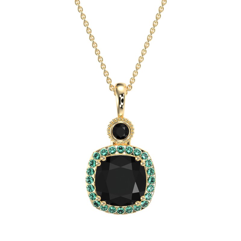 Halo Cushion Third Eye Necklace