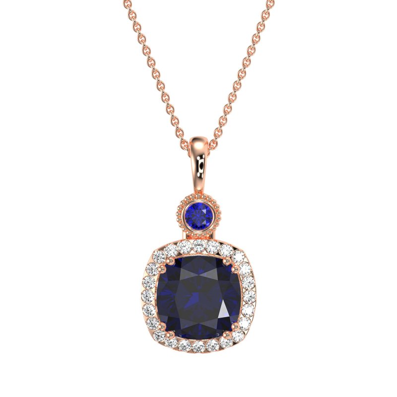 Halo Cushion Third Eye Necklace