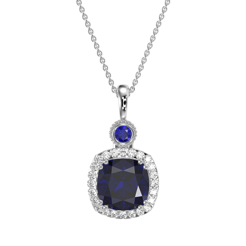 Halo Cushion Third Eye Necklace