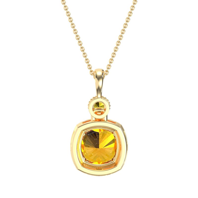 Halo Cushion Third Eye Necklace