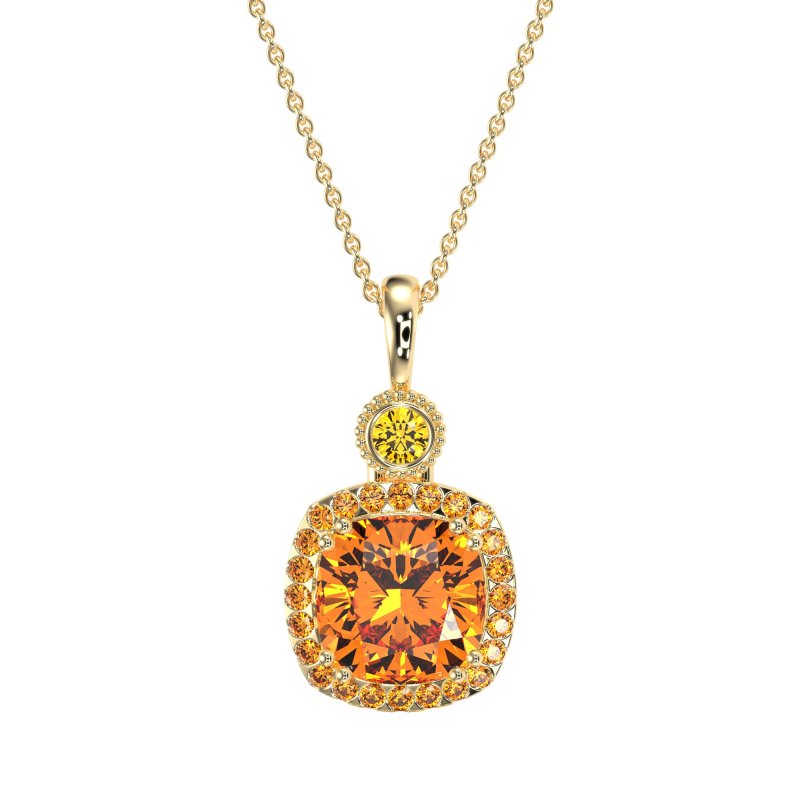 Halo Cushion Third Eye Necklace